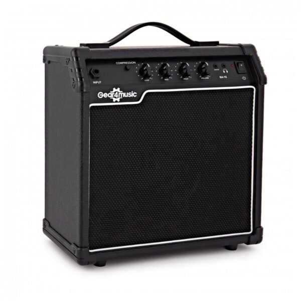 LA Bass Guitar Sunburst 15W Bass Amp Pack