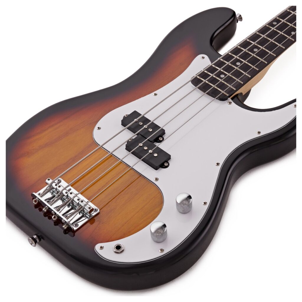 LA Bass Guitar Sunburst 15W Bass Amp Pack