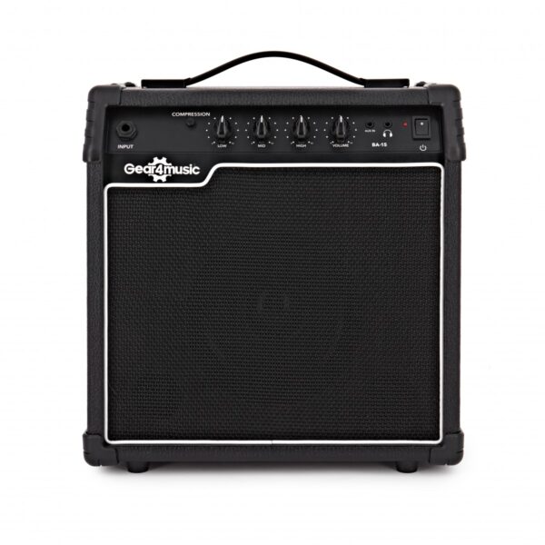 3/4 LA Bass Guitar Blue 15W Bass Amp Pack