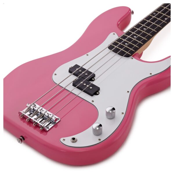 LA Bass Guitar Pink 15W Bass Amp Pack