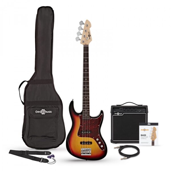 LA II Bass Guitar Sunburst 15W Bass Amp Pack
