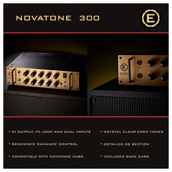 Eden NovaTone 300 Bass Amplifier Head with Footswitch