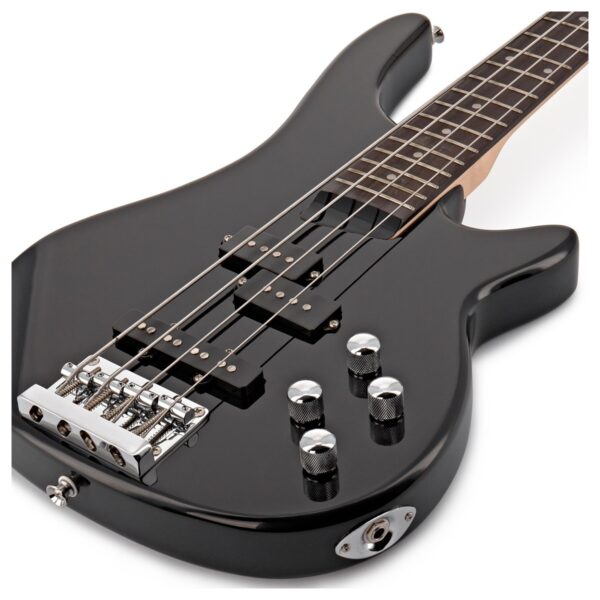 3/4 Chicago Bass Guitar Black 15W Bass Amp & Accessory Pack