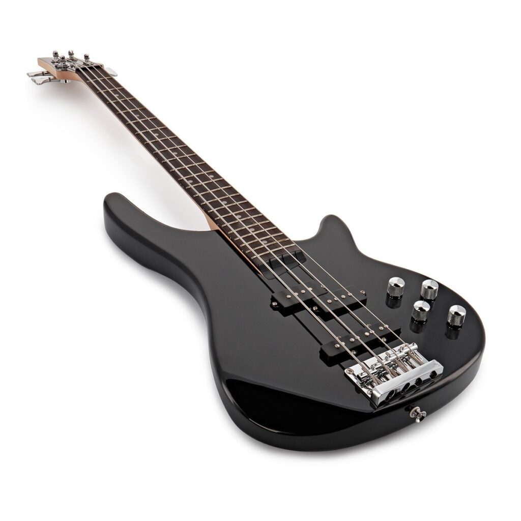 3/4 Chicago Bass Guitar Black 15W Bass Amp & Accessory Pack