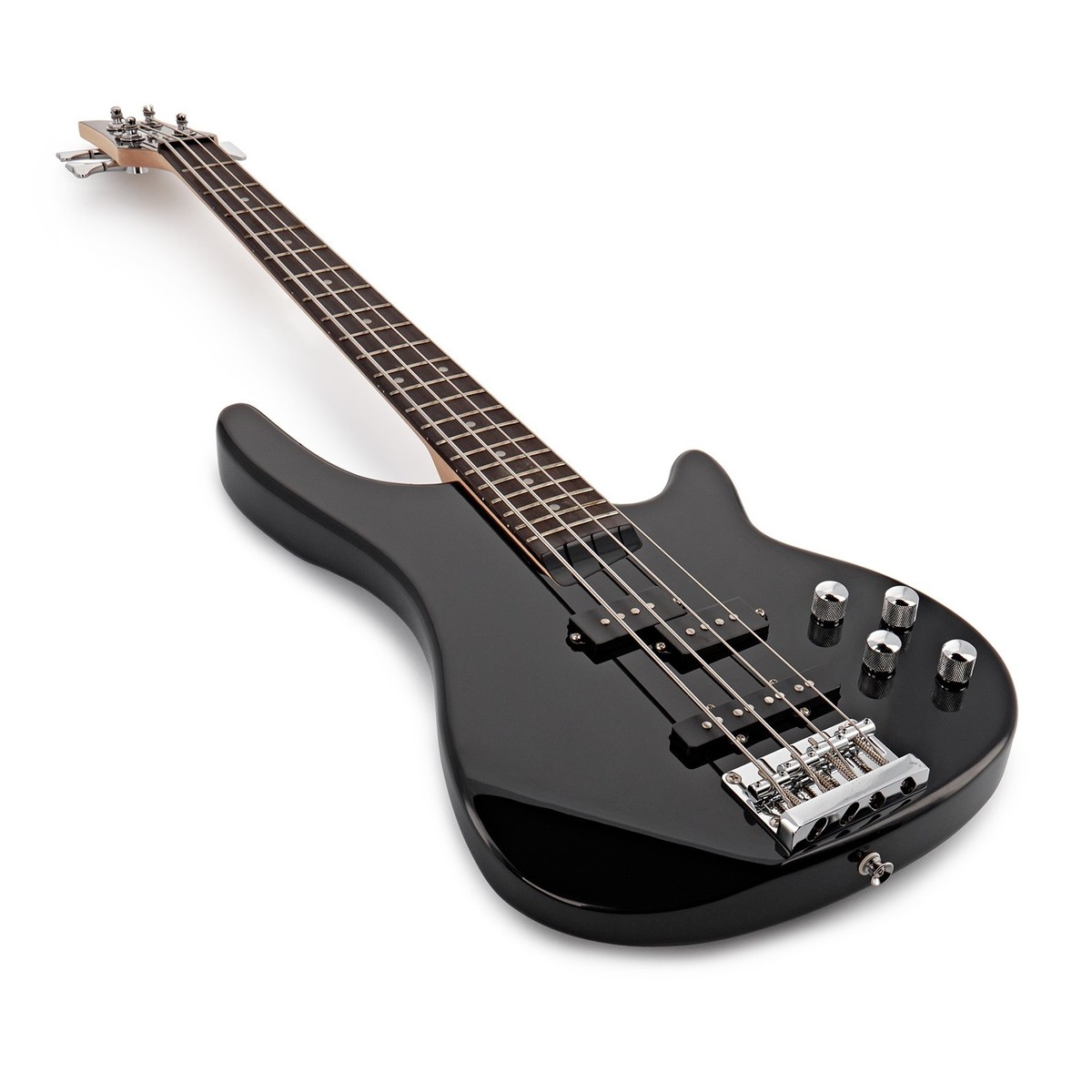 3/4 Chicago Bass Guitar Black 15W Bass Amp & Accessory Pack