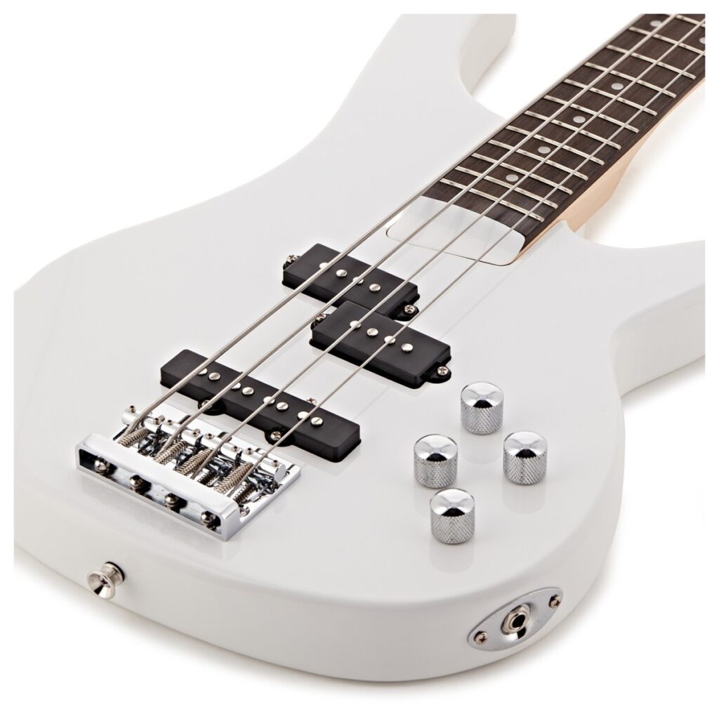 3/4 Chicago Bass Guitar White 15W Bass Amp & Accessory Pack