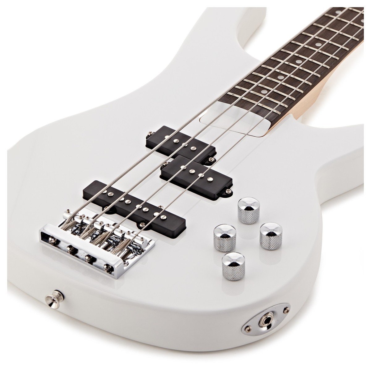3/4 Chicago Bass Guitar White 15W Bass Amp & Accessory Pack