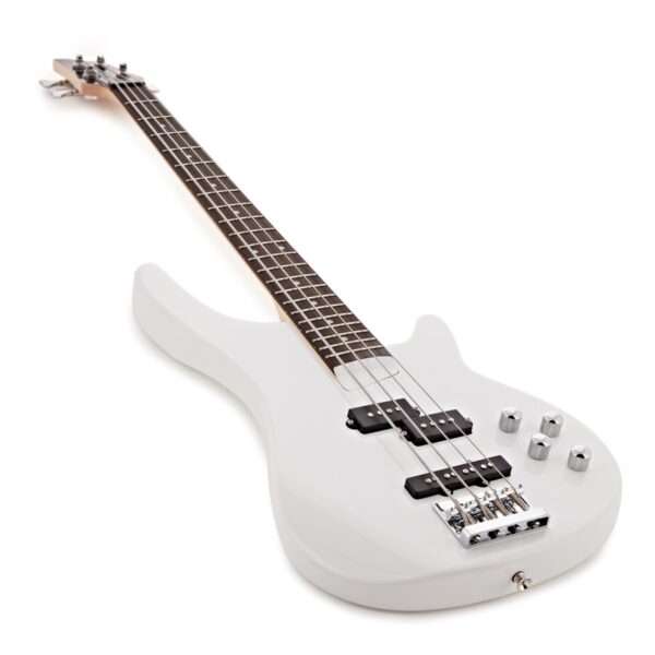 3/4 Chicago Bass Guitar White 15W Bass Amp & Accessory Pack