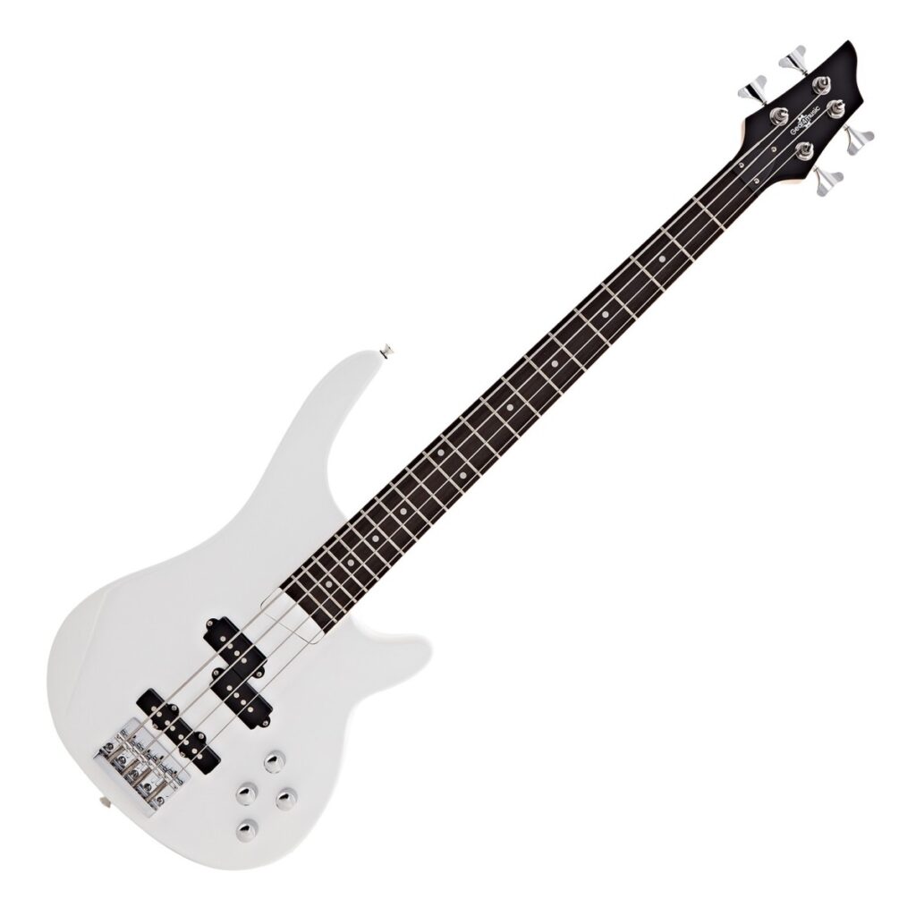 3/4 Chicago Bass Guitar White 15W Bass Amp & Accessory Pack