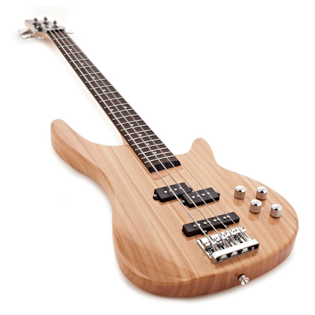 3/4 Chicago Bass Guitar Natural 15W Bass Amp & Accessory Pack