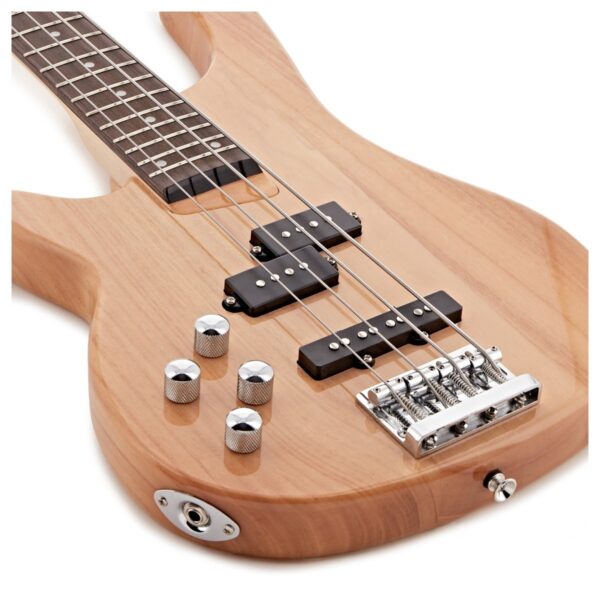 Chicago Left Handed Bass Guitar Natural 15W Bass Amp & Accessory Pack