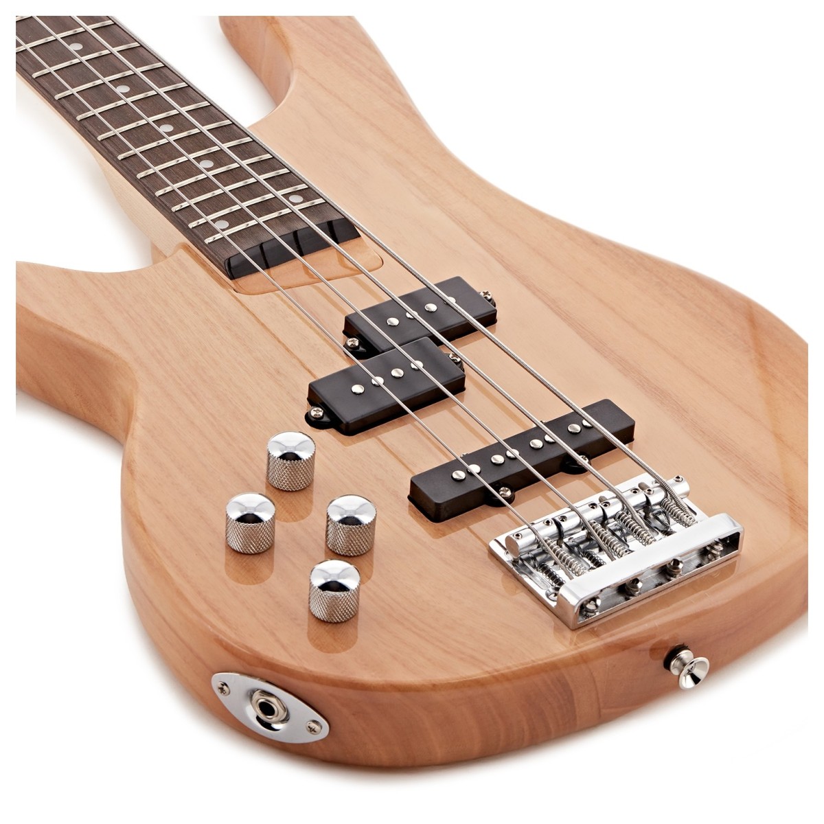 Chicago Left Handed Bass Guitar Natural 15W Bass Amp & Accessory Pack