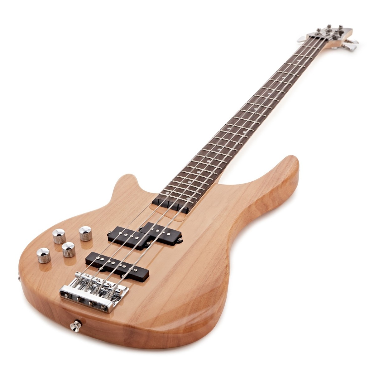 Chicago Left Handed Bass Guitar Natural 15W Bass Amp & Accessory Pack