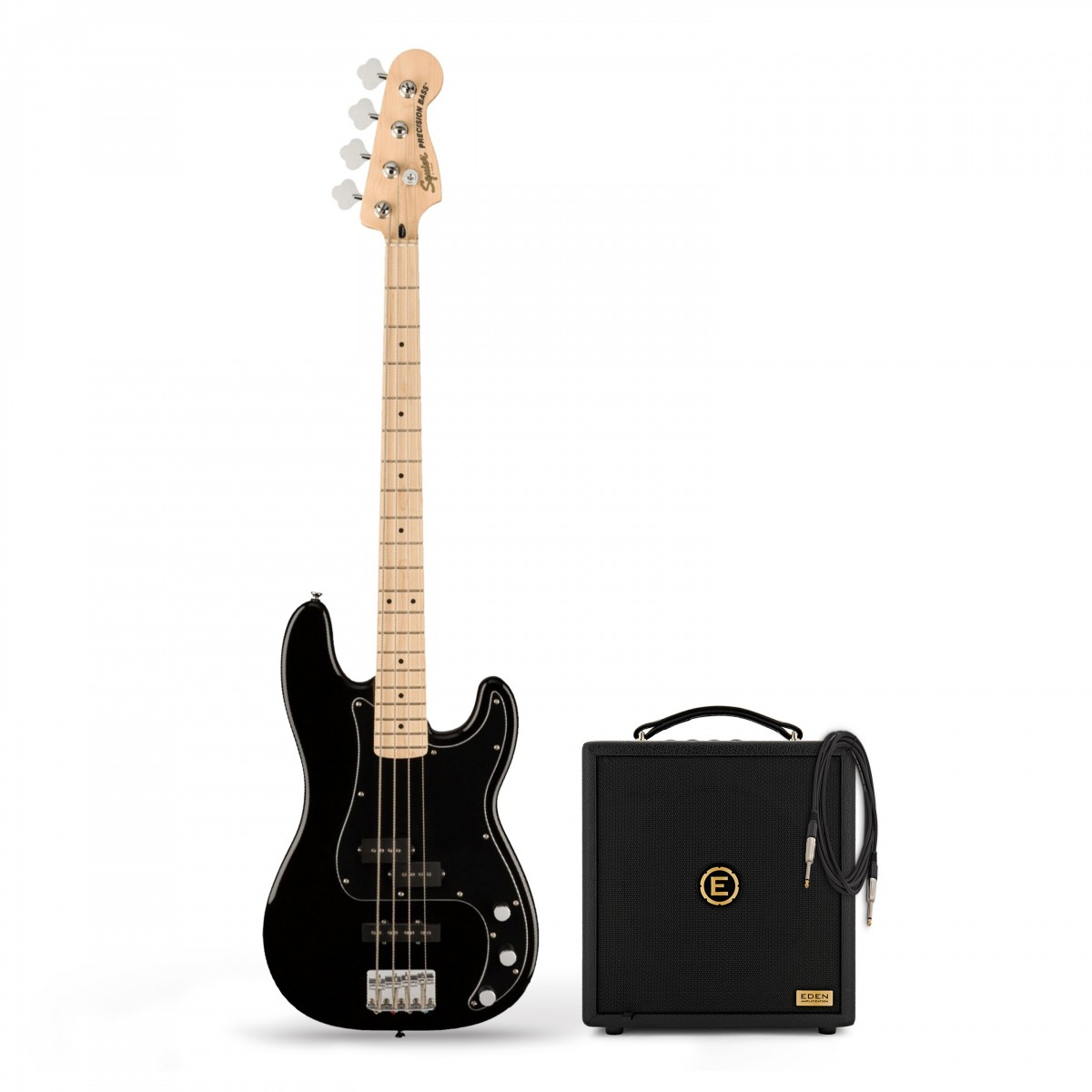 Squier Affinity Precision Bass PJ Black & Eden Orbiter 8 Bass Combo Amp