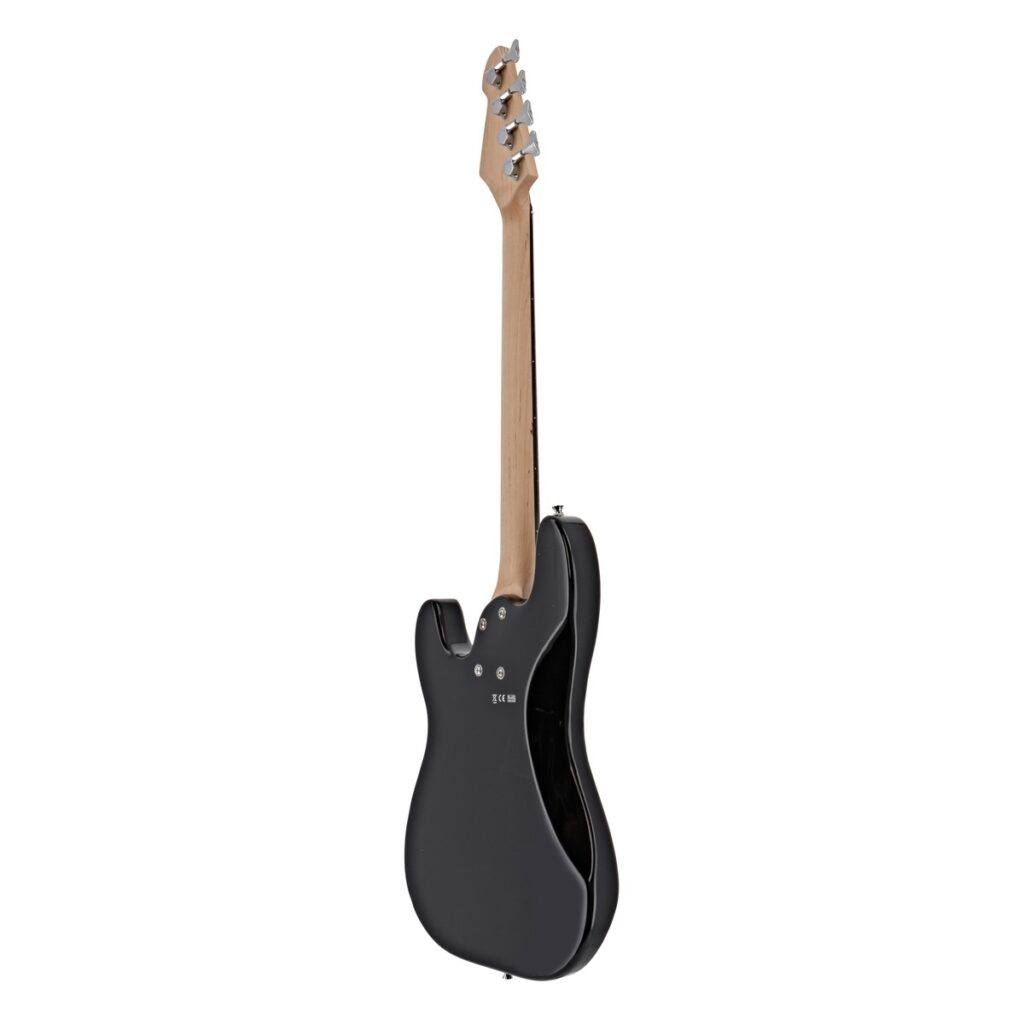 LA Short Scale Bass Guitar Black 15W Bass Amp Pack