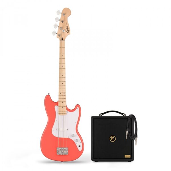 Squier Sonic Bronco Bass Tahitian Coral & Eden Orbiter 8 Bass Combo Amp
