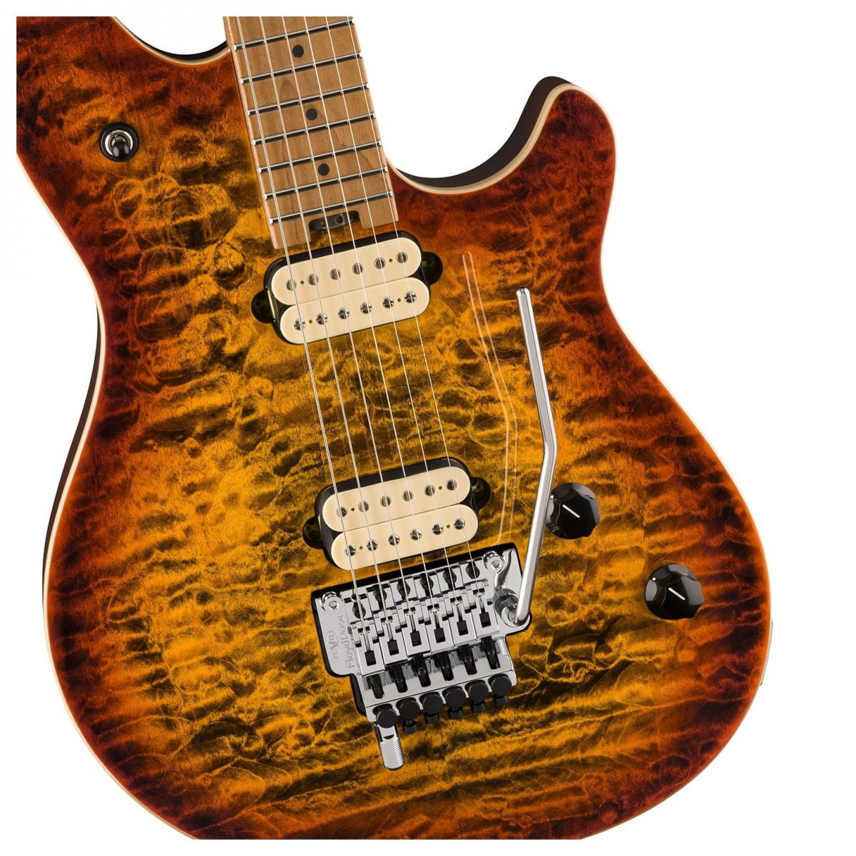 EVH Wolfgang Special QM Baked Maple Fingerboard Tiger Eye Glow