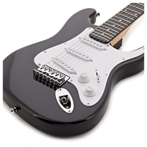 3/4 LA Electric Guitar Black Mini Guitar Amp Pack