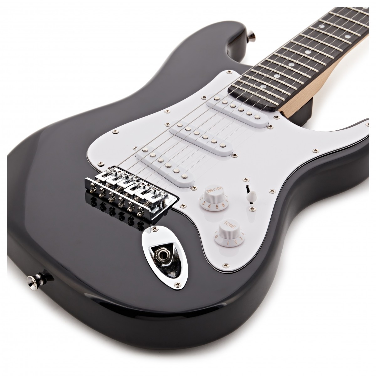 3/4 LA Electric Guitar Black Mini Guitar Amp Pack