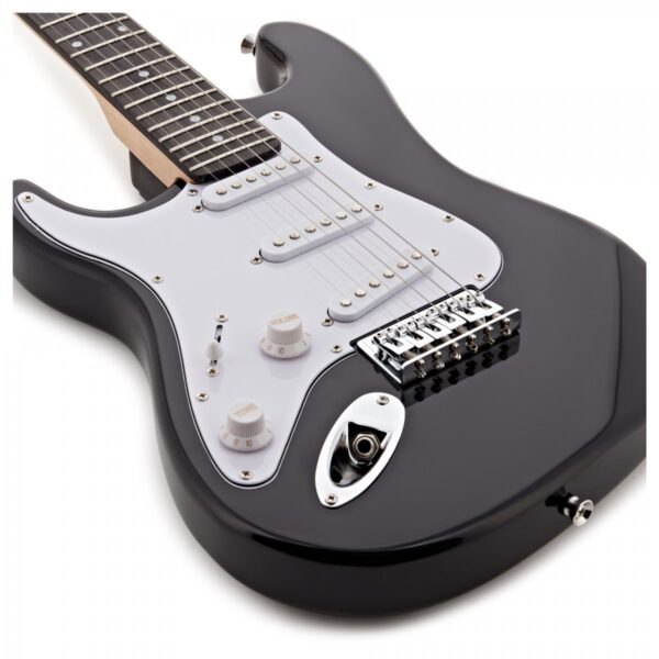 3/4 LA Left Handed Electric Guitar Black Mini Guitar Amp Pack