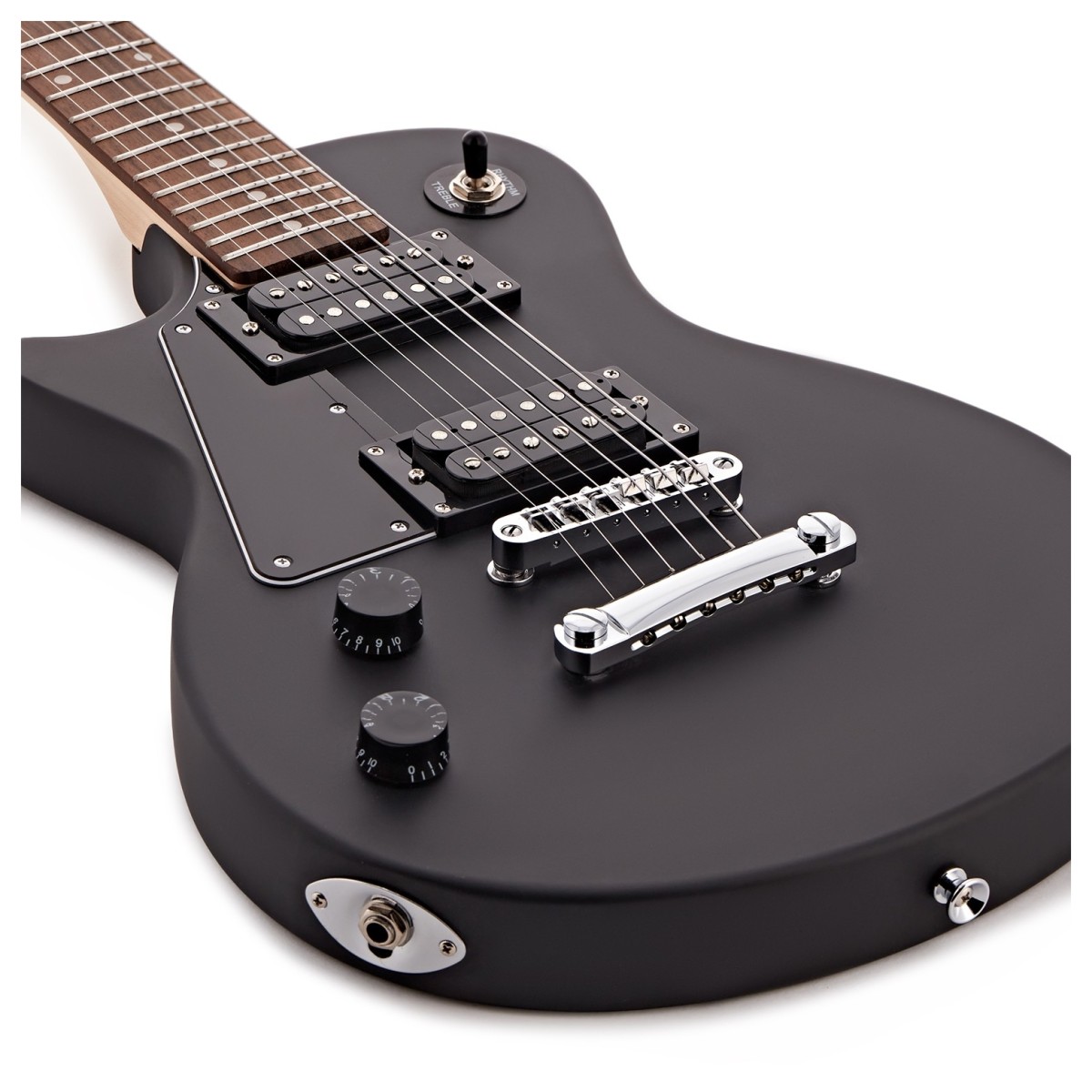 3/4 New Jersey Left Handed Electric Guitar Black 10W Guitar Amp & Accessory Pack