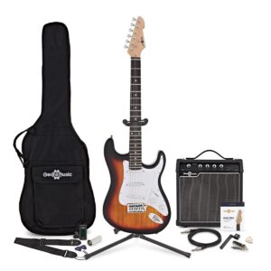 LA Electric Guitar Sunburst 15W Guitar Amp & Ultimate Accessory Pack