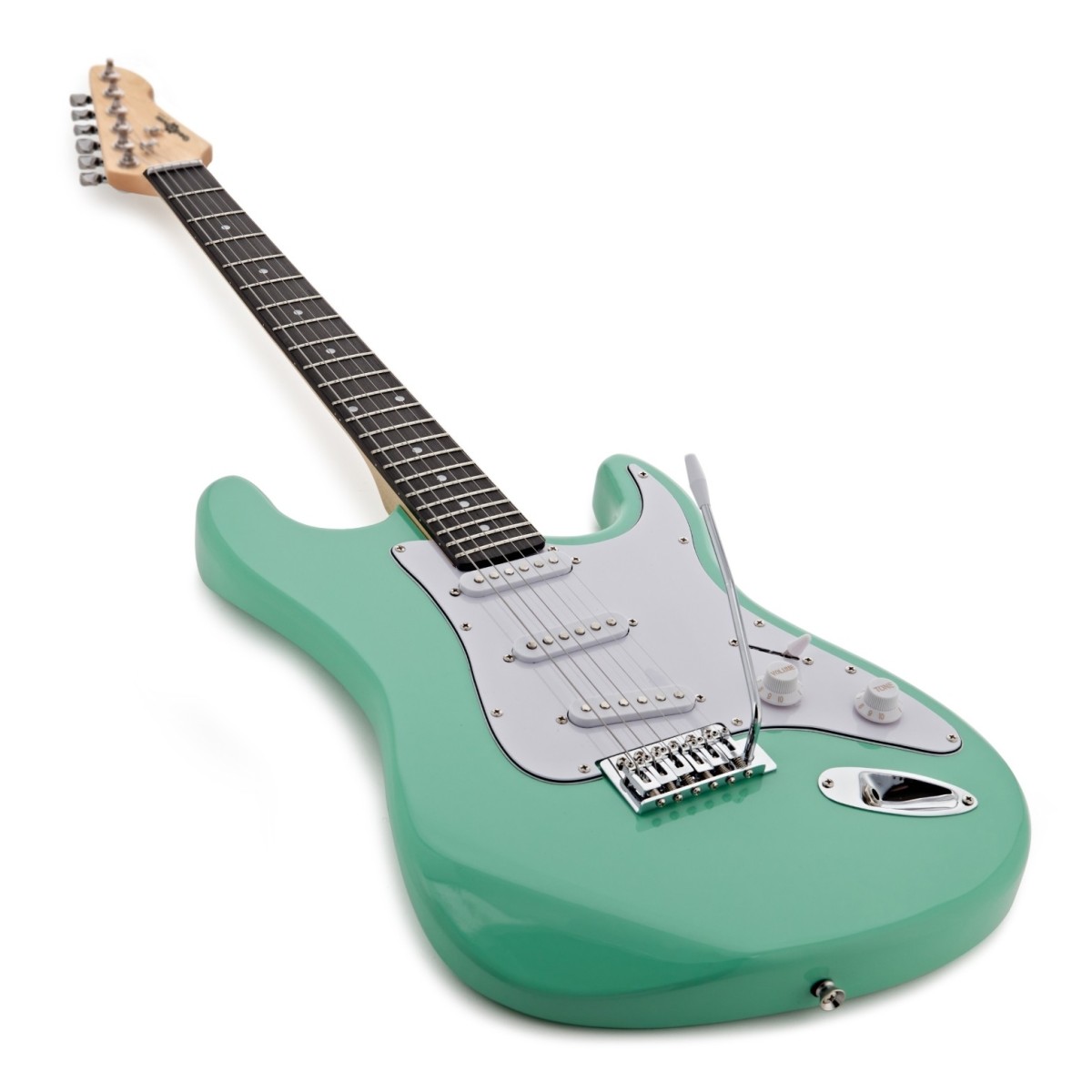 LA Electric Guitar Seafoam Green 15W Guitar Amp & Ultimate Accessory Pack