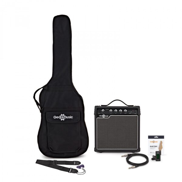 LA Select Electric Guitar Red 15W Guitar Amp & Accessory Pack
