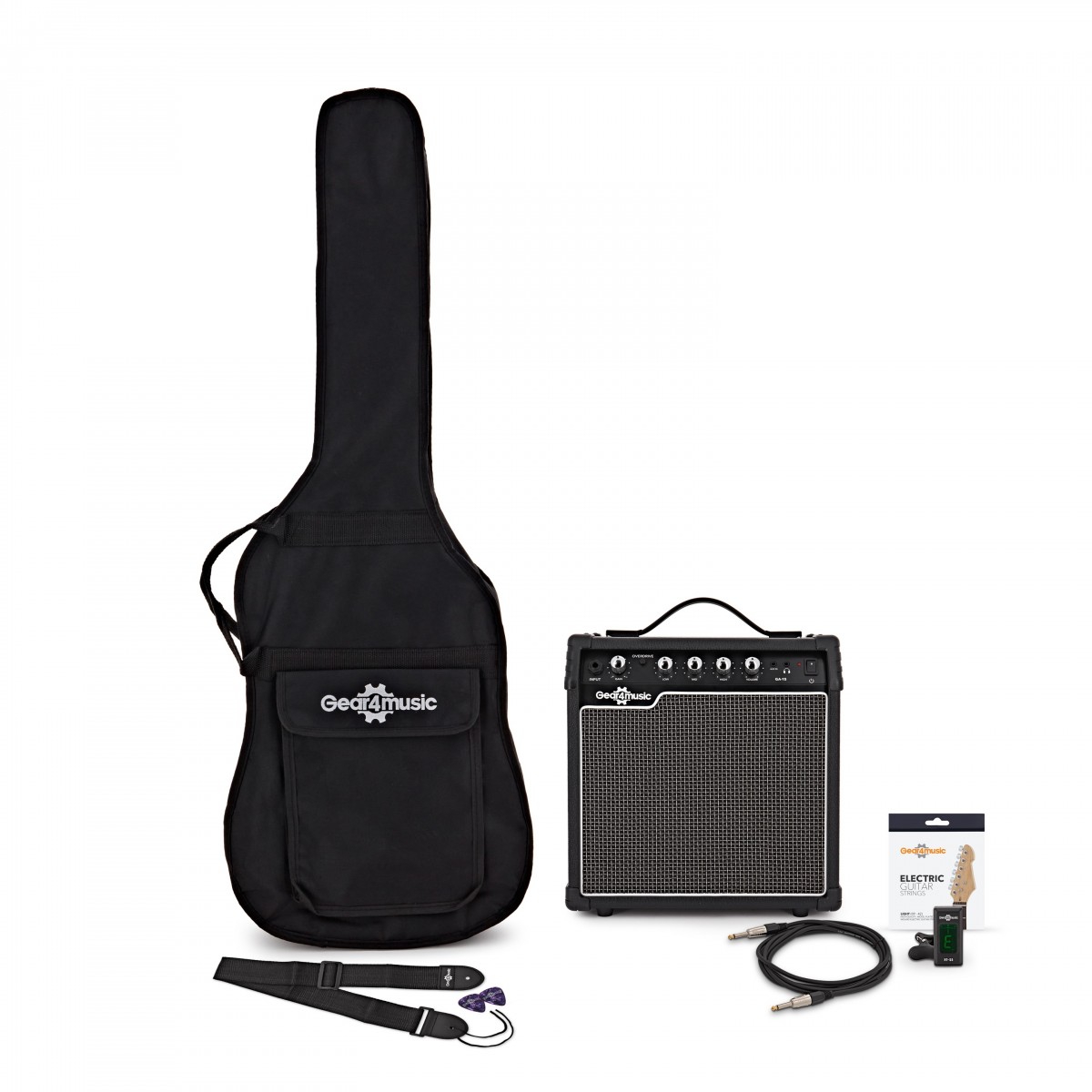 LA Select Electric Guitar Red 15W Guitar Amp & Accessory Pack