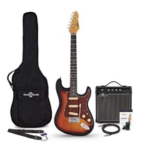 LA Select Electric Guitar Sunburst 15W Guitar Amp & Accessory Pack