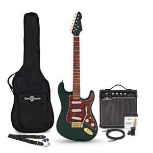LA Select Legacy Electric Guitar Green 15W Guitar Amp & Accessory Pack