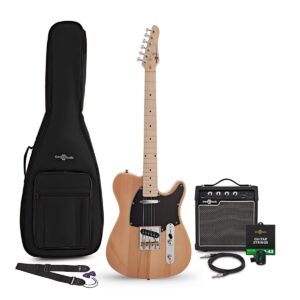 Knoxville Electric Guitar Natural 10W Guitar Amp & Accessory Pack