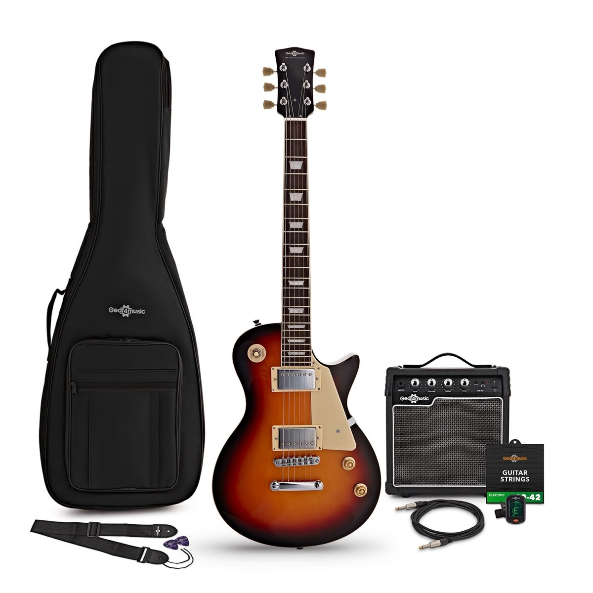 New Jersey Select Electric Guitar Sunburst 10W Guitar Amp & Accessory Pack