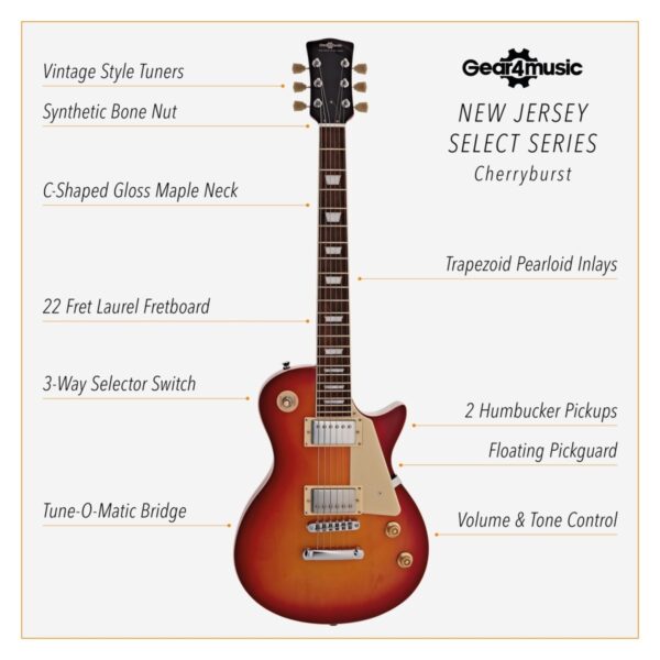 New Jersey Select Electric Guitar Cherryburst 10W Guitar Amp & Accessory Pack