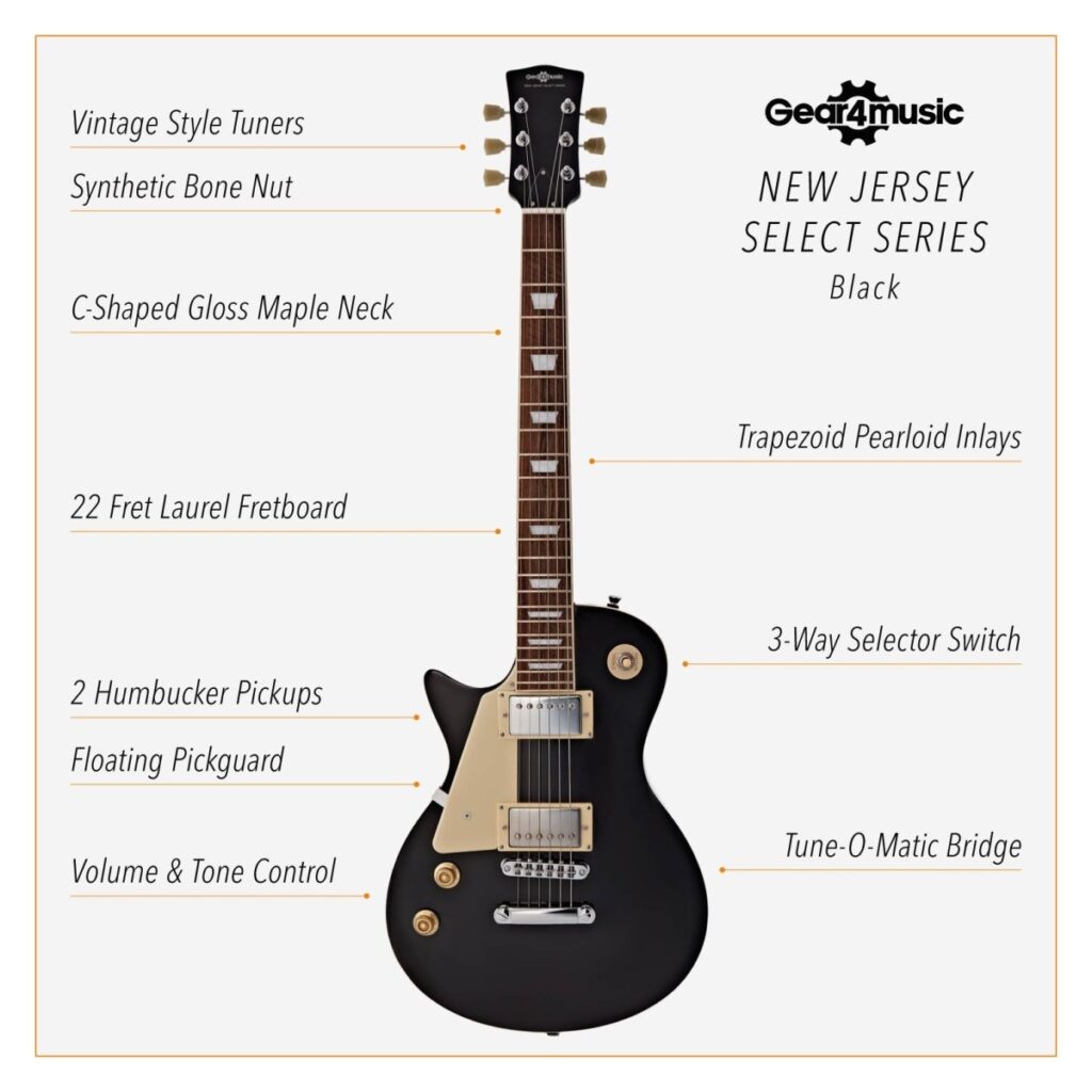 New Jersey Select Left Handed Electric Guitar Black 10W Guitar Amp & Accessory Pack