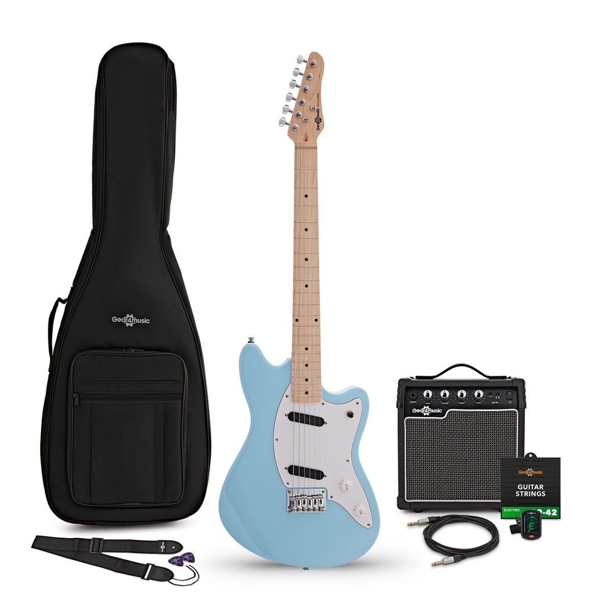 Seattle Electric Guitar Blue 10W Guitar Amp & Accessory Pack