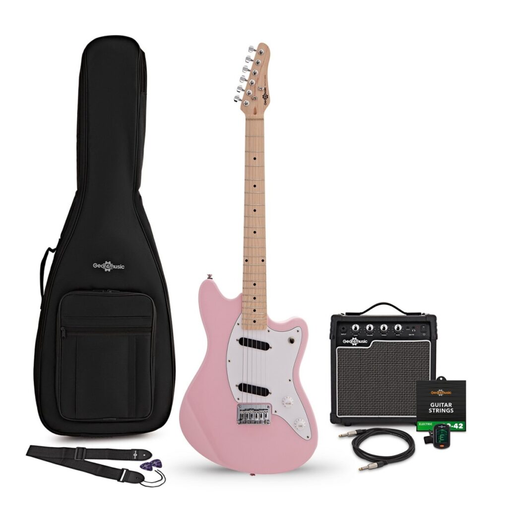 Seattle Electric Guitar Pink 10W Guitar Amp & Accessory Pack