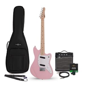 Seattle Electric Guitar Pink 10W Guitar Amp & Accessory Pack