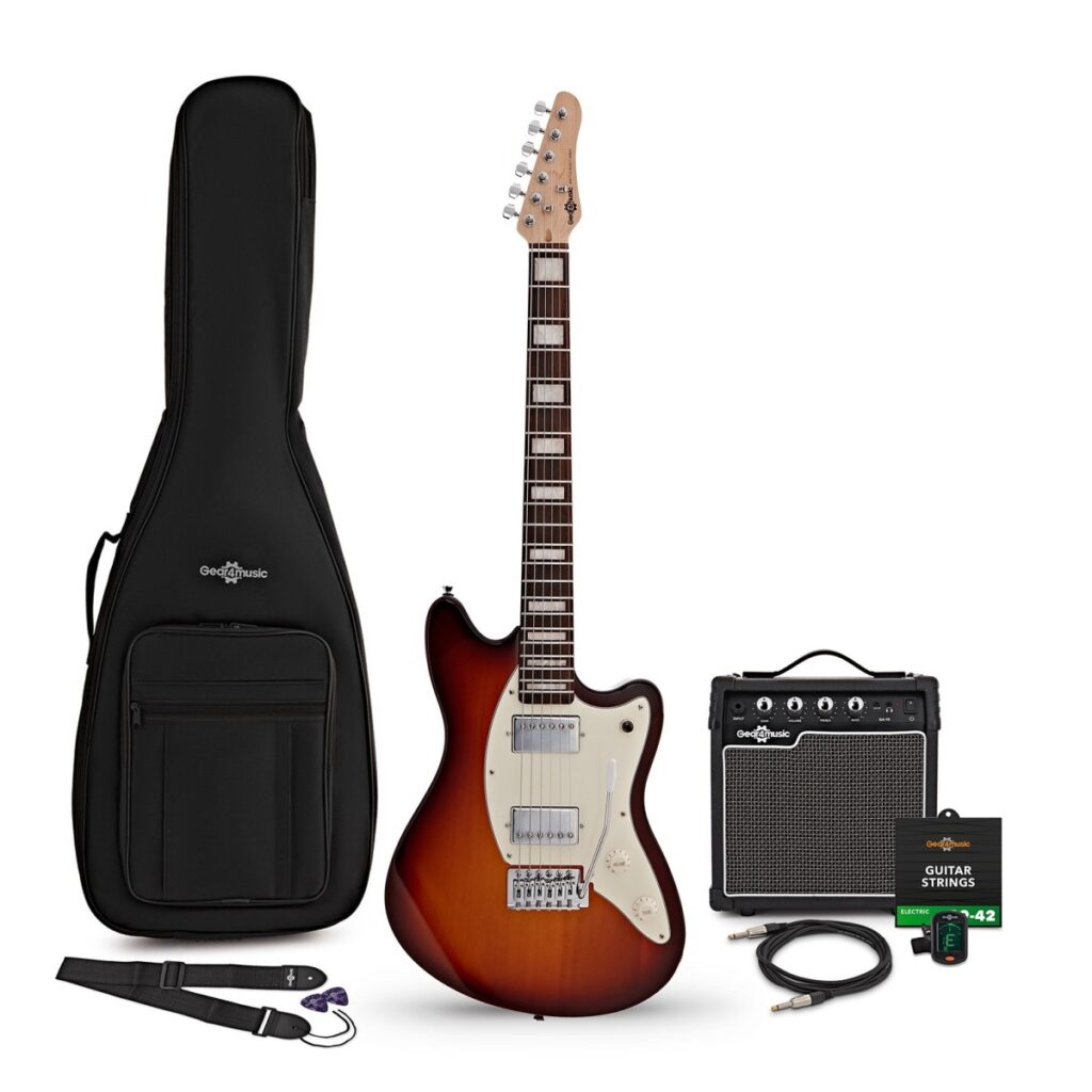 Seattle Select Electric Guitar Sunburst 10W Guitar Amp & Accessory Pack