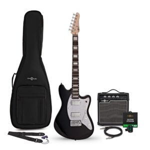 Seattle Select Electric Guitar Black 10W Guitar Amp & Accessory Pack