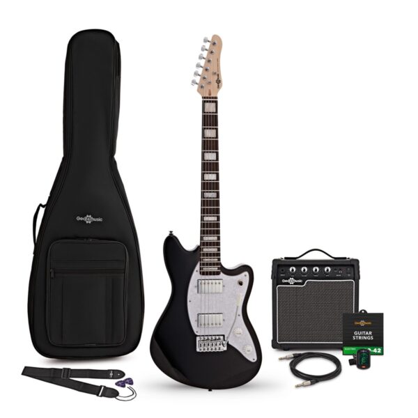 Seattle Select Electric Guitar Black 10W Guitar Amp & Accessory Pack