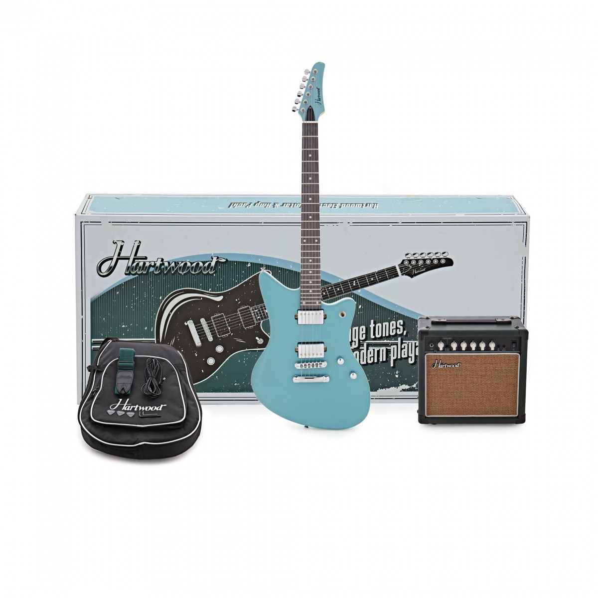 Hartwood Charger Origin Guitar Pack Lagoon Blue
