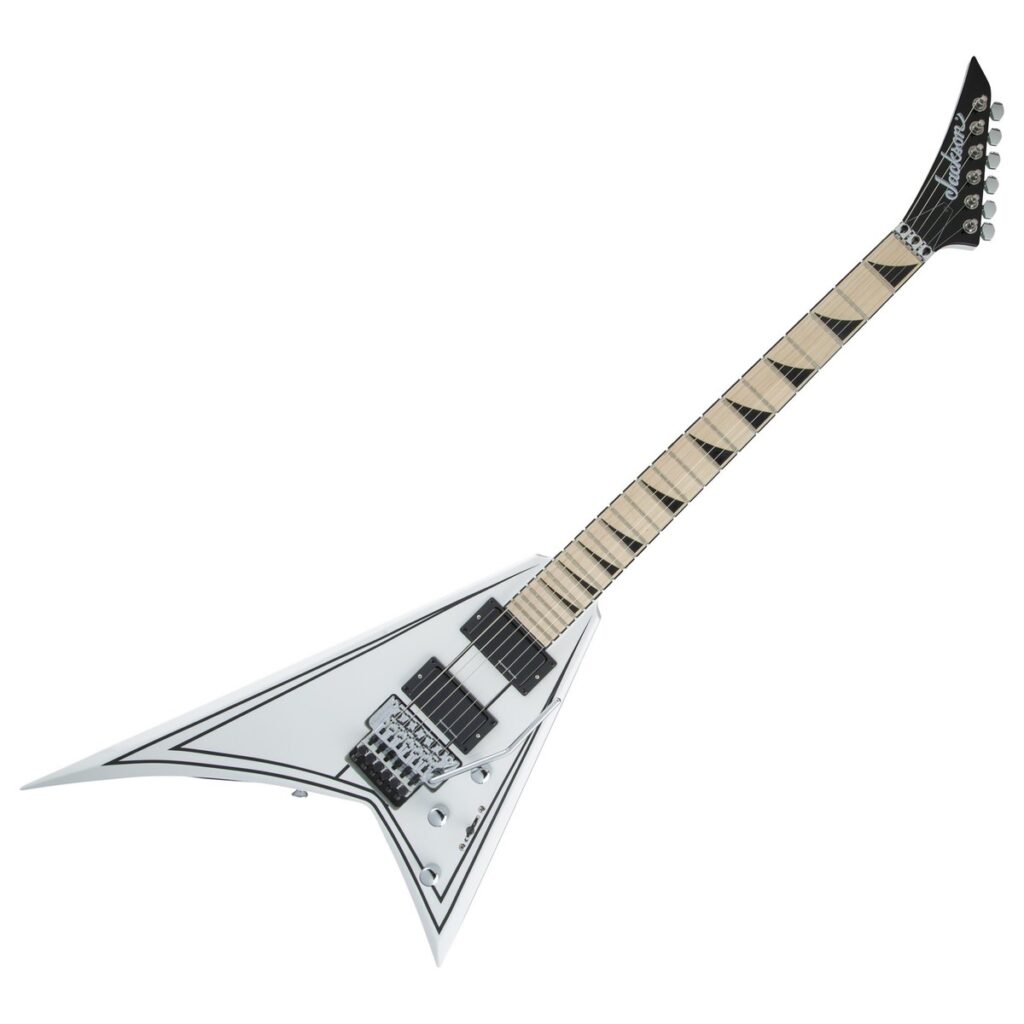 Jackson X Series Rhoads RRX24M Snow White with Black Pinstripes