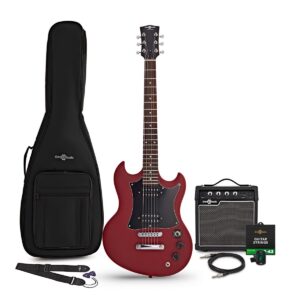 Brooklyn Electric Guitar Red 10W Guitar Amp & Accessory Pack