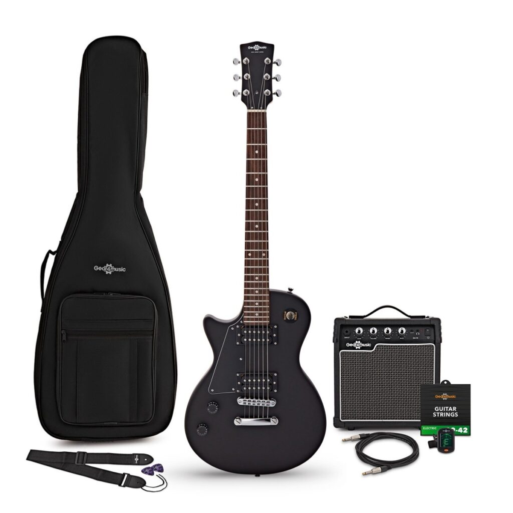 New Jersey Left Handed Electric Guitar Black 10W Guitar Amp & Accessory Pack