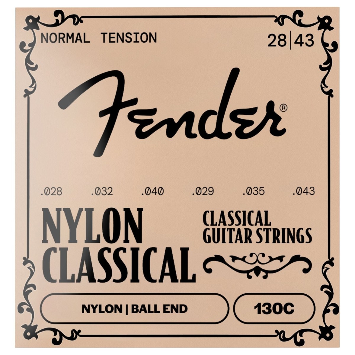 Fender 130 Classical Nylon Clear Silver Ball End Strings 28-43 - Image 1