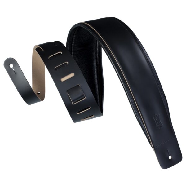 Levys DM1PD Padded Leather Strap Black - Image 1
