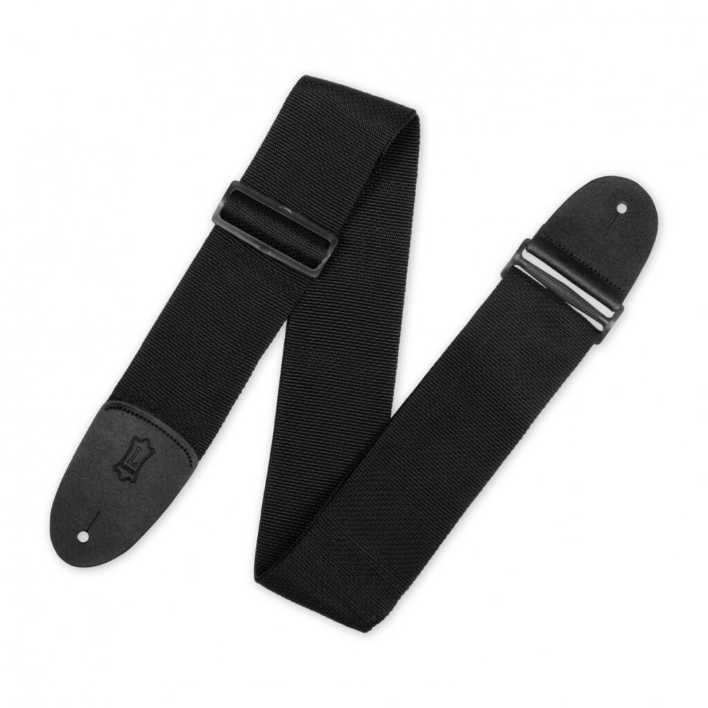 Levys M8P3-XL Extra Long Poly Strap 3" w/ Leather Ends Black