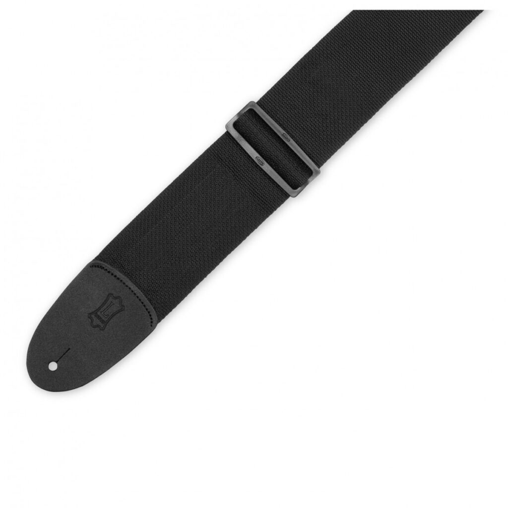 Levys M8P3-XL Extra Long Poly Strap 3" w/ Leather Ends Black