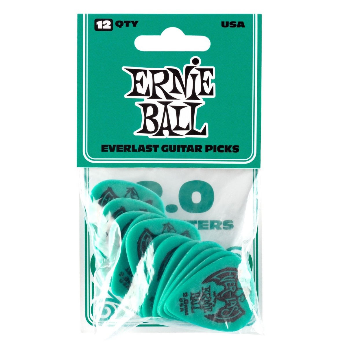 Ernie Ball P09196 Everlast 2.0mm Teal 12 Pack - Image 2
